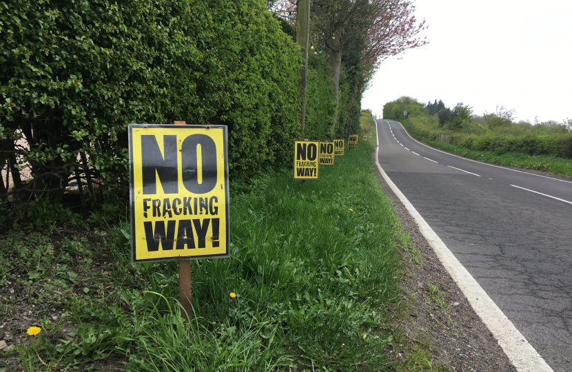 No fracking way signs