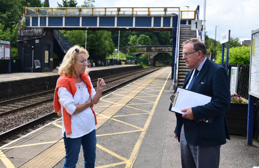 Marie Philip & Philip Wright at Dronfield Rail Station Platform