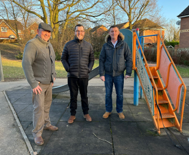 Pictured are Killamarsh Cllrs Steve Clough, David Drabble, Alex Platts at Crofters Close play area